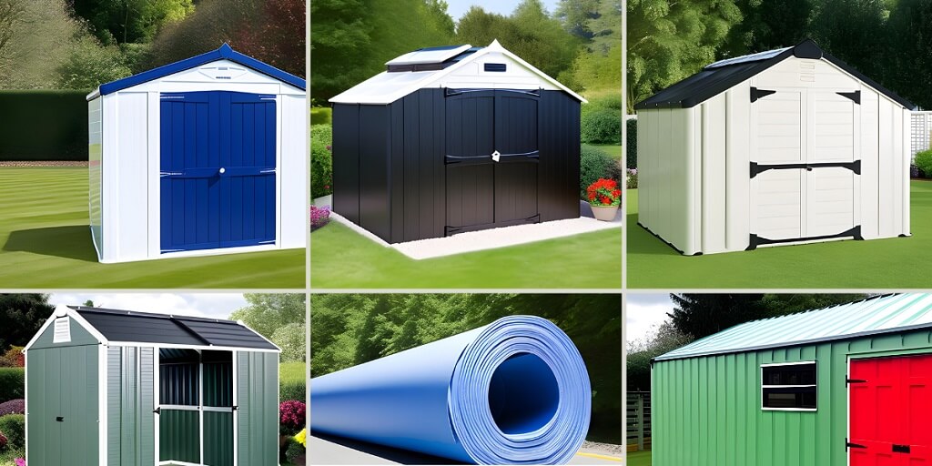 Group of plastic sheds